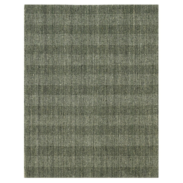 HomeRoots 5' Hand-Woven Wool Plaid Area Rug in Green, Gray & Ivory - Cozy, Durable, and Timeless Design 8' X 10' 570483