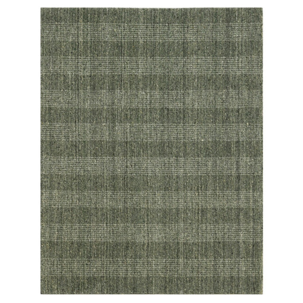 HomeRoots 5' Hand-Woven Wool Plaid Area Rug in Green, Gray & Ivory - Cozy, Durable, and Timeless Design 8' X 10' 570483