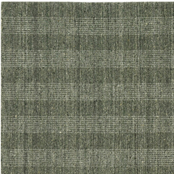 HomeRoots 5' Hand-Woven Wool Plaid Area Rug in Green, Gray & Ivory - Cozy, Durable, and Timeless Design 9' X 12' 570484