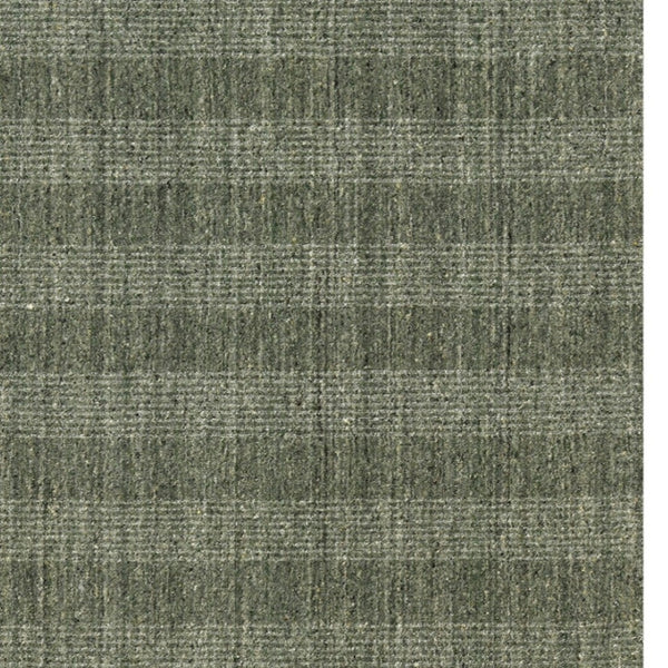 HomeRoots 5' Hand-Woven Wool Plaid Area Rug in Green, Gray & Ivory - Cozy, Durable, and Timeless Design 10' X 14' 570485