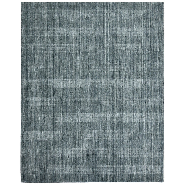 HomeRoots 5' Hand-Woven Blue and Ivory Wool Plaid Area Rug - Timeless Comfort and Style for Any Space 5' X 8' 570487