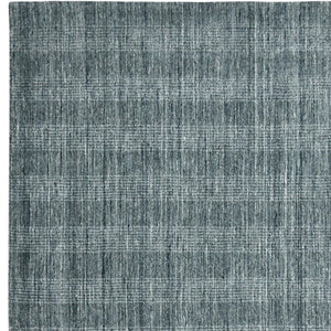 HomeRoots 5' Hand-Woven Blue and Ivory Wool Plaid Area Rug - Timeless Comfort and Style for Any Space 5' X 8' 570487