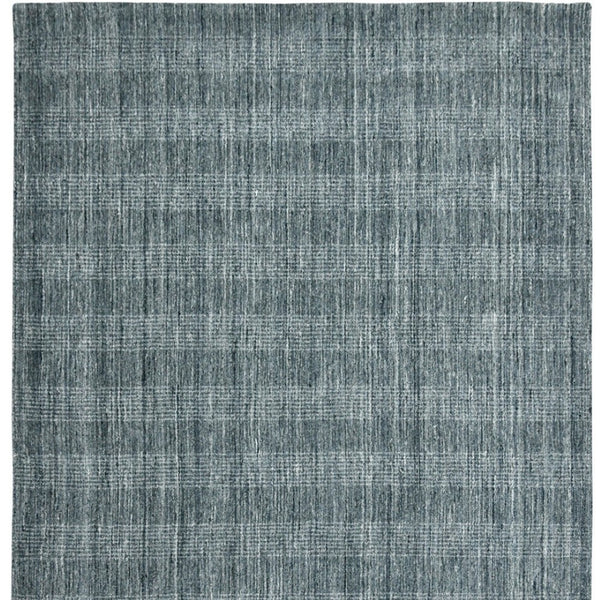 HomeRoots 5' Hand-Woven Blue and Ivory Wool Plaid Area Rug - Timeless Comfort and Style for Any Space 8' X 10' 570488