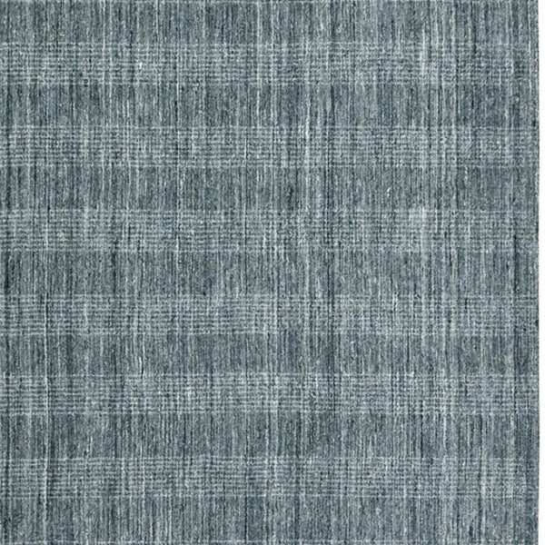 HomeRoots 5' Hand-Woven Blue and Ivory Wool Plaid Area Rug - Timeless Comfort and Style for Any Space 9' X 12' 570489