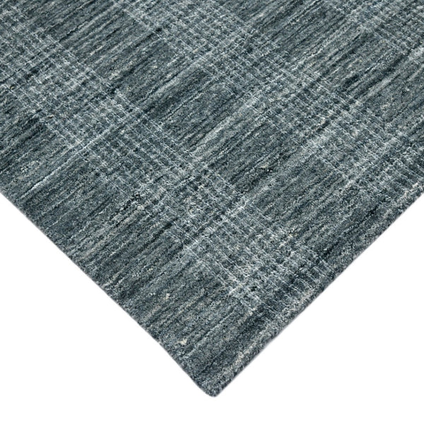HomeRoots 5' Hand-Woven Blue and Ivory Wool Plaid Area Rug - Timeless Comfort and Style for Any Space 9' X 12' 570489