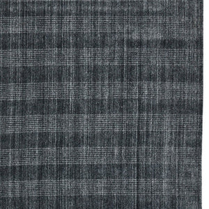 HomeRoots 5' Hand-Woven Charcoal and Gray Wool Plaid Area Rug for Timeless Style and Comfort in Any Room 5' X 8' 570492