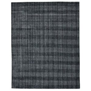 HomeRoots 5' Hand-Woven Charcoal and Gray Wool Plaid Area Rug for Timeless Style and Comfort in Any Room 5' X 8' 570492