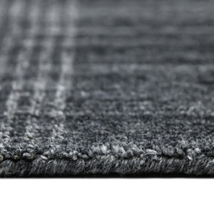 HomeRoots 5' Hand-Woven Charcoal and Gray Wool Plaid Area Rug for Timeless Style and Comfort in Any Room 8' X 10' 570493
