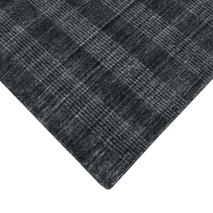 HomeRoots 5' Hand-Woven Charcoal and Gray Wool Plaid Area Rug for Timeless Style and Comfort in Any Room 9' X 12' 570494