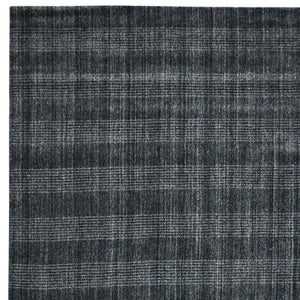 HomeRoots 5' Hand-Woven Charcoal and Gray Wool Plaid Area Rug for Timeless Style and Comfort in Any Room 10' X 14' 570495
