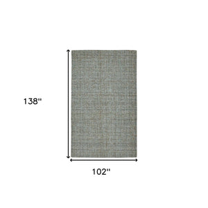 HomeRoots 4' Striped Wool Area Rug in Ivory, Gray & Black – Hand-Woven Artisan Design for Cozy Spaces 9' X 12' 570519