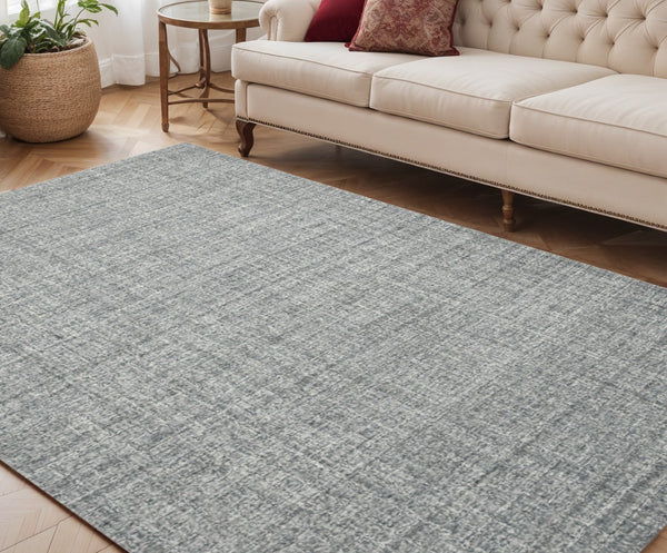 HomeRoots 4' Striped Wool Area Rug in Ivory, Gray & Black – Hand-Woven Artisan Design for Cozy Spaces 5' X 7' 570521