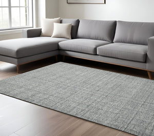 HomeRoots 4' Striped Wool Area Rug in Ivory, Gray & Black – Hand-Woven Artisan Design for Cozy Spaces 8' X 10' 570522
