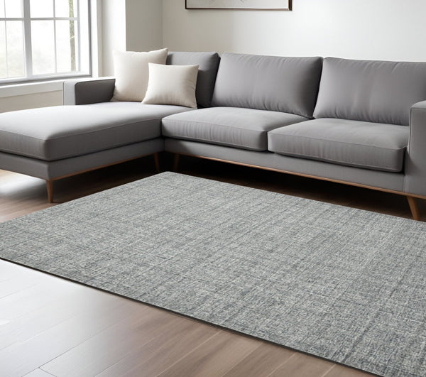 HomeRoots 4' Striped Wool Area Rug in Ivory, Gray & Black – Hand-Woven Artisan Design for Cozy Spaces 8' X 10' 570522