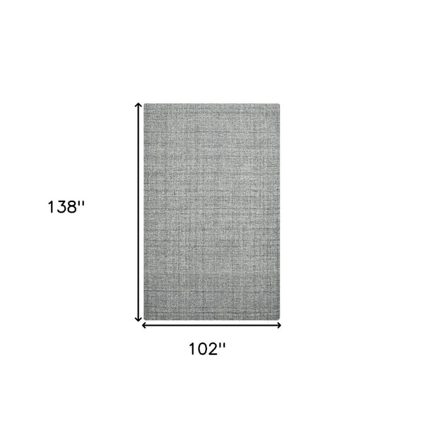 HomeRoots 4' Striped Wool Area Rug in Ivory, Gray & Black – Hand-Woven Artisan Design for Cozy Spaces 9' X 12' 570523