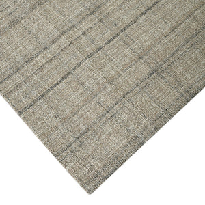 HomeRoots 4' Striped Wool Area Rug in Ivory, Gray & Black – Hand-Woven Artisan Design for Cozy Spaces 5' X 7' 570525