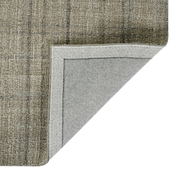 HomeRoots 4' Striped Wool Area Rug in Ivory, Gray & Black – Hand-Woven Artisan Design for Cozy Spaces 5' X 7' 570525