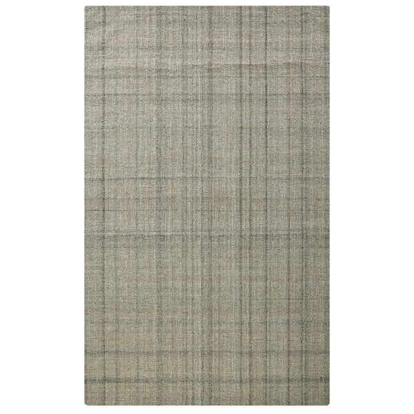 HomeRoots 4' Striped Wool Area Rug in Ivory, Gray & Black – Hand-Woven Artisan Design for Cozy Spaces 5' X 7' 570525