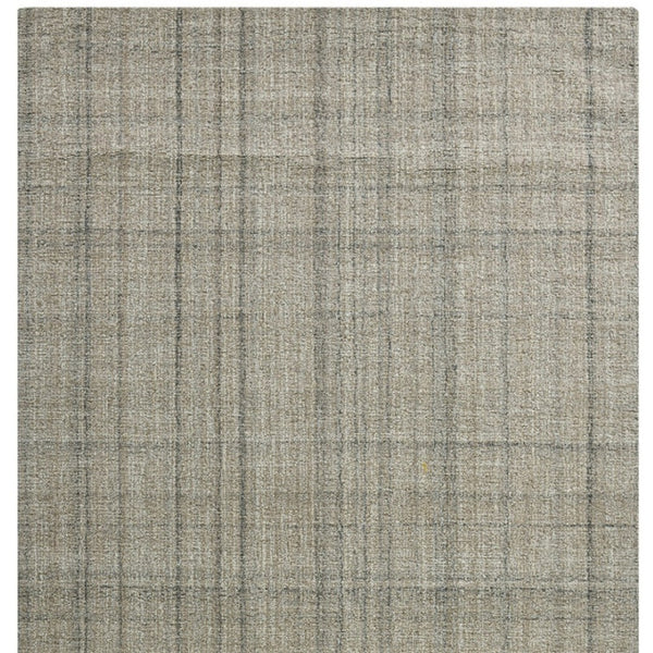 HomeRoots 4' Striped Wool Area Rug in Ivory, Gray & Black – Hand-Woven Artisan Design for Cozy Spaces 5' X 7' 570525
