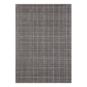 HomeRoots 4' Striped Wool Area Rug in Ivory, Gray & Black – Hand-Woven Artisan Design for Cozy Spaces 5' X 7' 570529