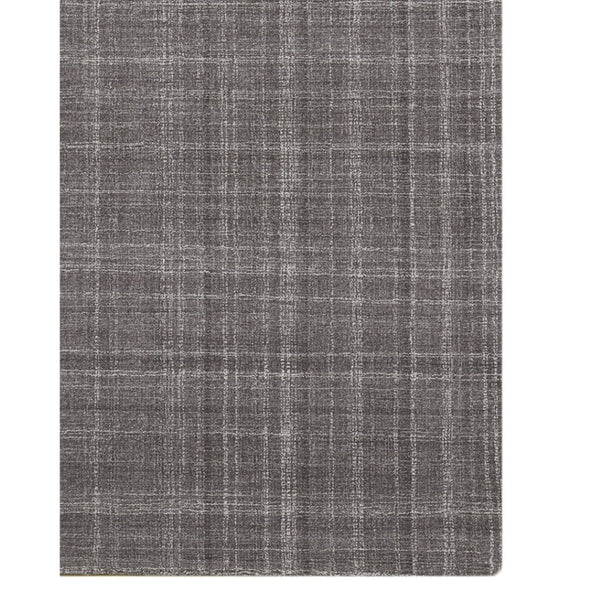 HomeRoots 4' Striped Wool Area Rug in Ivory, Gray & Black – Hand-Woven Artisan Design for Cozy Spaces 5' X 7' 570529