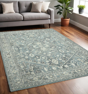 HomeRoots 5' Hand Woven Wool Area Rug with Stripes in Beige, Gray, and Orange - Rustic Charm for Any Space 5' X 7' 570582