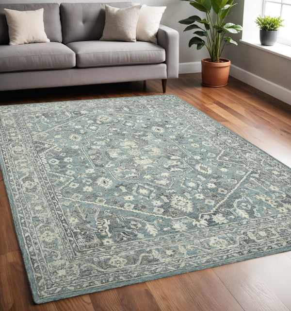HomeRoots 5' Hand Woven Wool Area Rug with Stripes in Beige, Gray, and Orange - Rustic Charm for Any Space 5' X 7' 570582