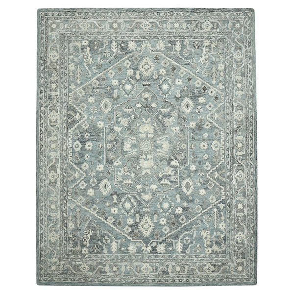 HomeRoots 5' Hand Woven Wool Area Rug with Stripes in Beige, Gray, and Orange - Rustic Charm for Any Space 5' X 7' 570582
