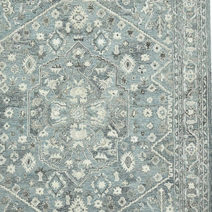 HomeRoots 5' Hand Woven Wool Area Rug with Stripes in Beige, Gray, and Orange - Rustic Charm for Any Space 5' X 7' 570582