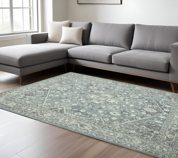 HomeRoots 5' Hand Woven Wool Area Rug with Stripes in Beige, Gray, and Orange - Rustic Charm for Any Space 8' X 10' 570583