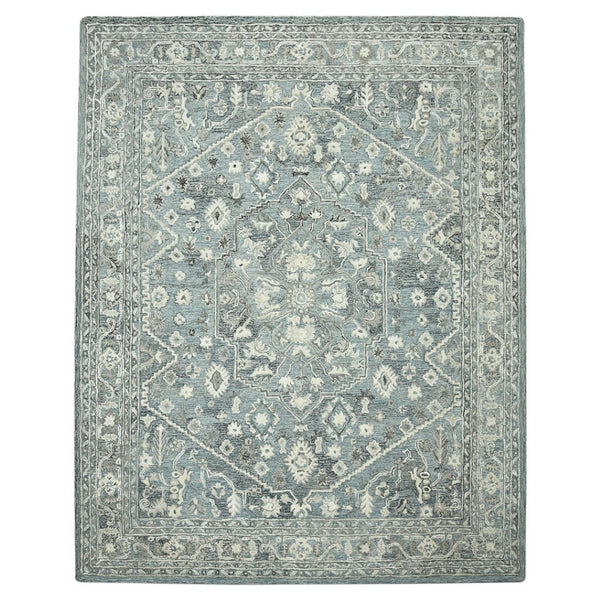 HomeRoots 5' Hand Woven Wool Area Rug with Stripes in Beige, Gray, and Orange - Rustic Charm for Any Space 8' X 10' 570583