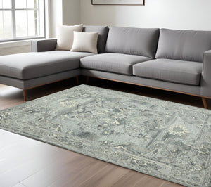 HomeRoots 5' Hand Woven Wool Area Rug with Stripes in Beige, Gray, and Orange - Rustic Charm for Any Space 9' X 13' 570594