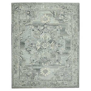 HomeRoots 5' Hand Woven Wool Area Rug with Stripes in Beige, Gray, and Orange - Rustic Charm for Any Space 9' X 13' 570594