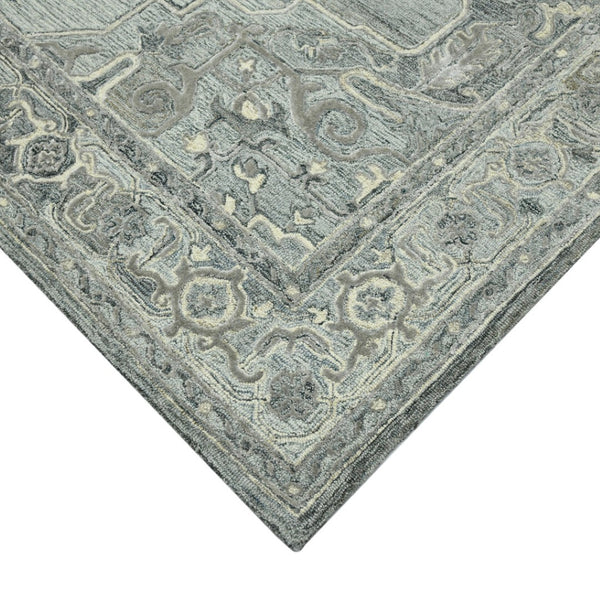 HomeRoots 5' Hand Woven Wool Area Rug with Stripes in Beige, Gray, and Orange - Rustic Charm for Any Space 9' X 13' 570594