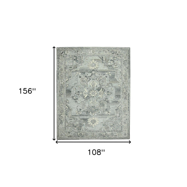 HomeRoots 5' Hand Woven Wool Area Rug with Stripes in Beige, Gray, and Orange - Rustic Charm for Any Space 9' X 13' 570594