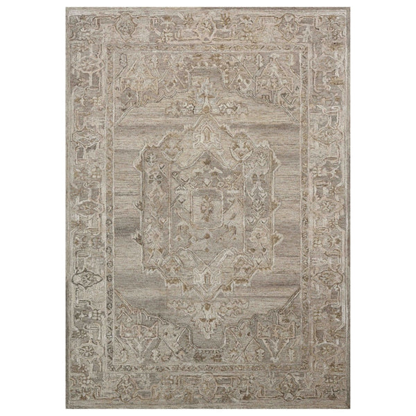HomeRoots 5' Hand Woven Wool Area Rug with Stripes in Beige, Gray, and Orange - Rustic Charm for Any Space 4' X 6' 570596