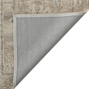 HomeRoots 5' Hand Woven Wool Area Rug with Stripes in Beige, Gray, and Orange - Rustic Charm for Any Space 4' X 6' 570596