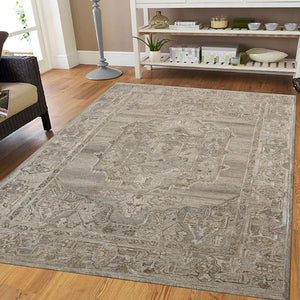 HomeRoots 5' Hand Woven Wool Area Rug with Stripes in Beige, Gray, and Orange - Rustic Charm for Any Space 8' X 10' 570598