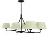Framburg 6-light Matte Black Milford Chandelier - Industrial Farmhouse Design With Linen Shades & Adjustable Height Matte Black Metal 5706 Mblack