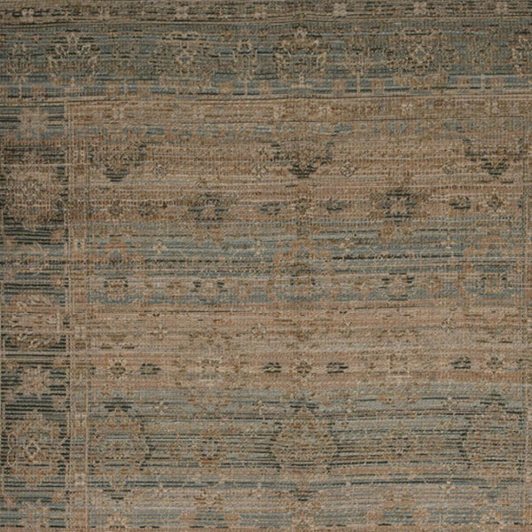HomeRoots 5' Hand Woven Wool Area Rug with Stripes in Beige, Gray, and Orange - Rustic Charm for Any Space 4' X 6' 570600