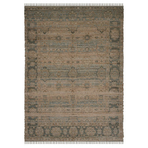 HomeRoots 5' Hand Woven Wool Area Rug with Stripes in Beige, Gray, and Orange - Rustic Charm for Any Space 5' X 7' 570601