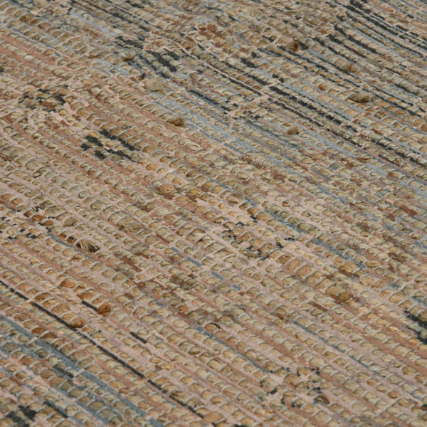 HomeRoots 5' Hand Woven Wool Area Rug with Stripes in Beige, Gray, and Orange - Rustic Charm for Any Space 5' X 7' 570601