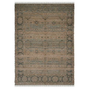 HomeRoots 5' Hand Woven Wool Area Rug with Stripes in Beige, Gray, and Orange - Rustic Charm for Any Space 5' X 7' 570601