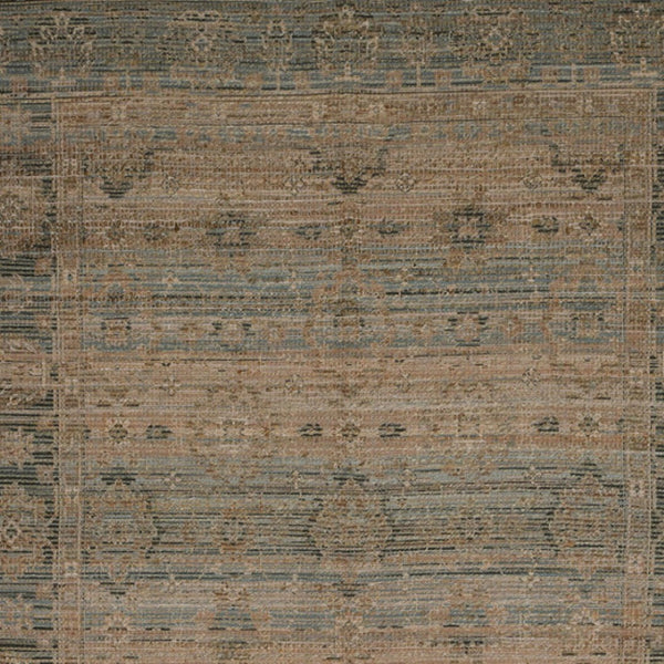 HomeRoots 5' Hand Woven Wool Area Rug with Stripes in Beige, Gray, and Orange - Rustic Charm for Any Space 8' X 10' 570602