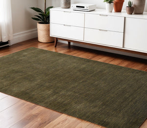 HomeRoots 4' Brown Wool Hand-Woven Area Rug - Artisanal Charm, Soft Comfort, Perfect for Any Space Decor 4' X 6' 570631