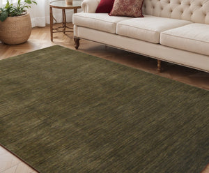 HomeRoots 4' Brown Wool Hand-Woven Area Rug - Artisanal Charm, Soft Comfort, Perfect for Any Space Decor 5' X 8' 570632