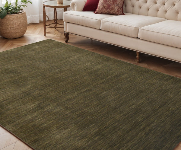 HomeRoots 4' Brown Wool Hand-Woven Area Rug - Artisanal Charm, Soft Comfort, Perfect for Any Space Decor 5' X 8' 570632