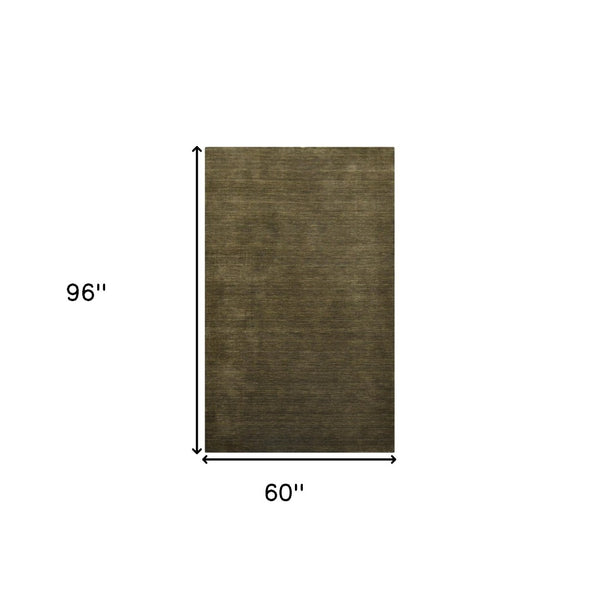 HomeRoots 4' Brown Wool Hand-Woven Area Rug - Artisanal Charm, Soft Comfort, Perfect for Any Space Decor 5' X 8' 570632