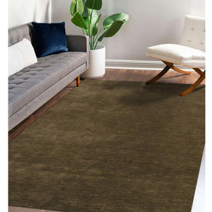 HomeRoots 4' Brown Wool Hand-Woven Area Rug - Artisanal Charm, Soft Comfort, Perfect for Any Space Decor 8' X 10' 570633