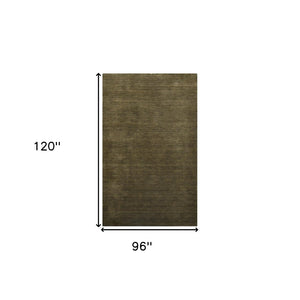 HomeRoots 4' Brown Wool Hand-Woven Area Rug - Artisanal Charm, Soft Comfort, Perfect for Any Space Decor 8' X 10' 570633